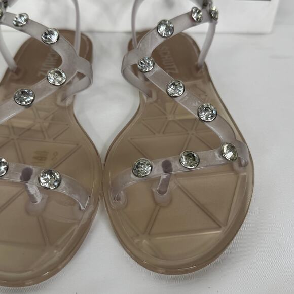 Schutz Bria Crystal Clear Jelly Embellished Sandal with Dust Bag Size 6 NIB - Picture 11 of 13